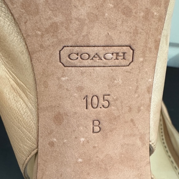 Coach Tan Slingback Heels with Buckle - Picture 8 of 9